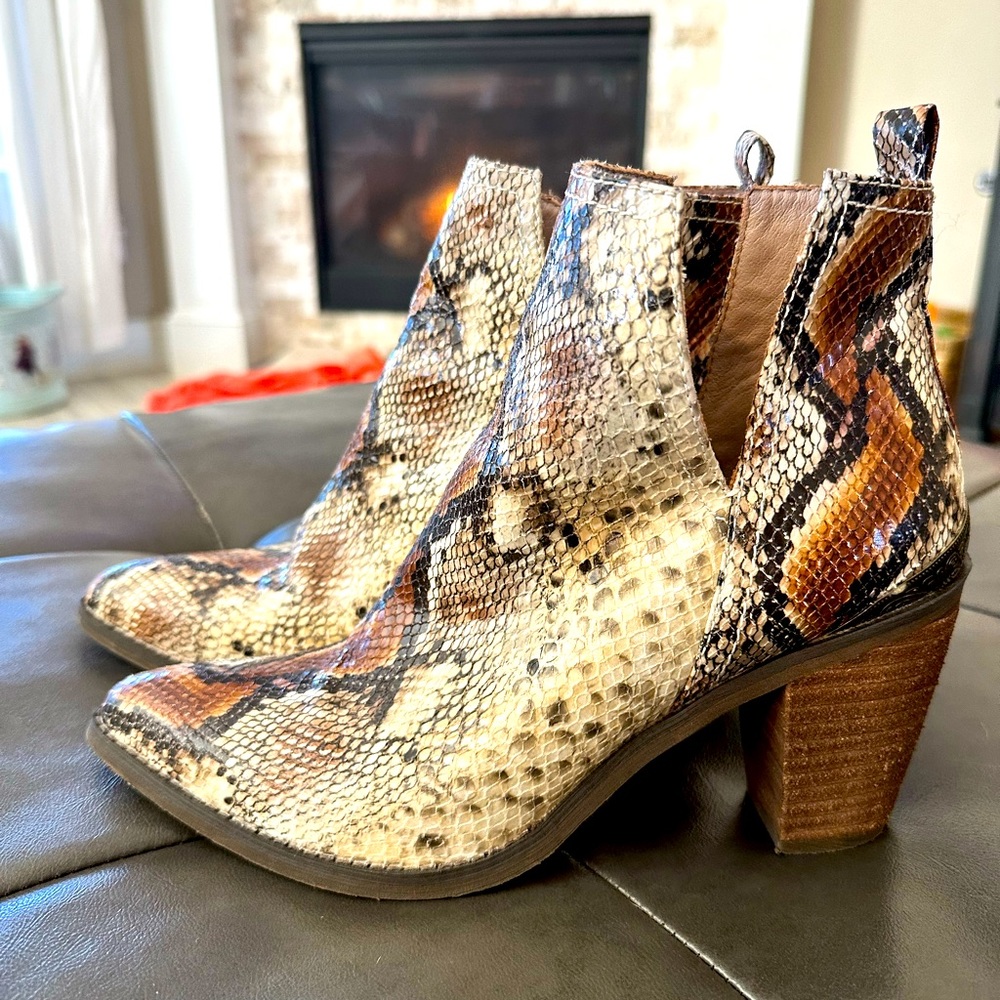 Snake skin booties